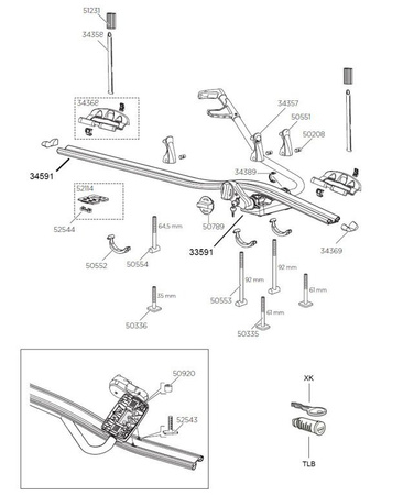 Adapter T-profil (wsuwka) do uchwytów rowerowych Thule 50336